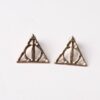 Metal Deathly Hallows Logo Earrings