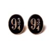 Metal 9 3/4 Logo Earrings