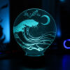 3D Acrylic Led Lamp 16 color RGB Sea Waves Design