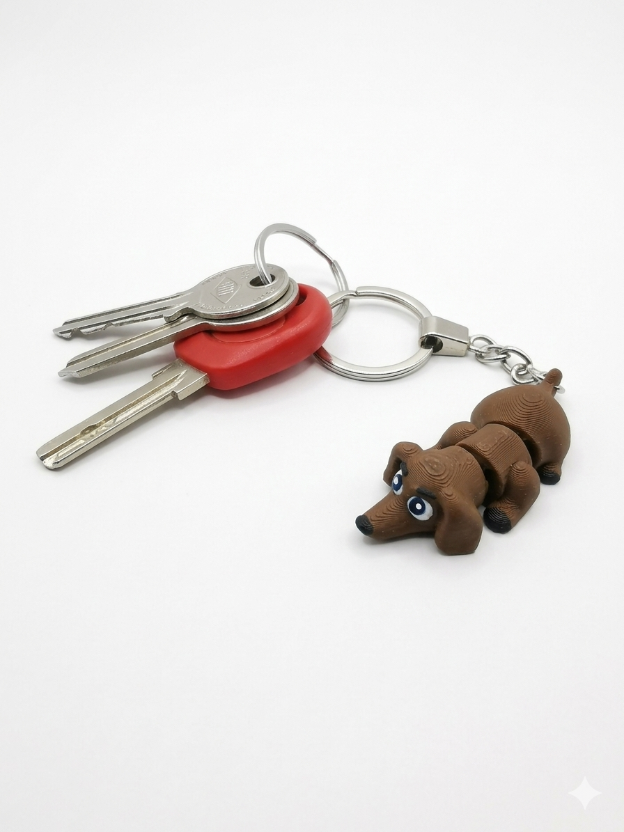 ٍٍBrown Dog Wigglitz Keychain - الصورة 3