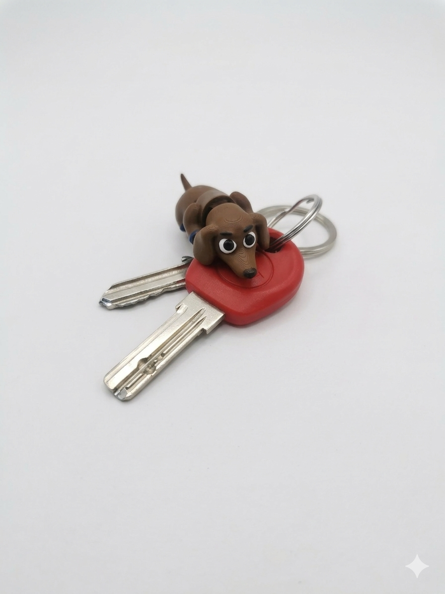 ٍٍBrown Dog Wigglitz Keychain - الصورة 4