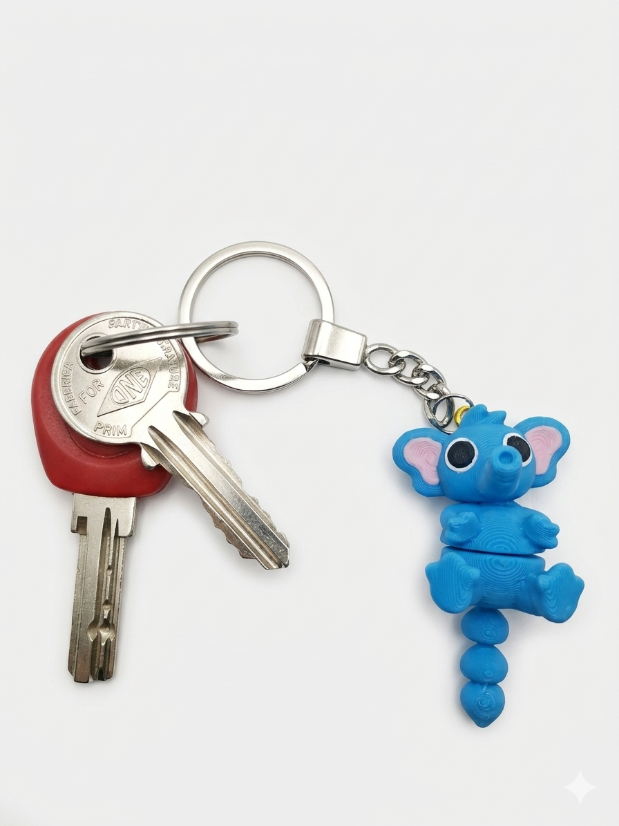 ٍٍBlue Elephant Wigglitz Keychain - الصورة 3