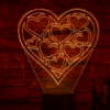 3D Acrylic Led Lamp 16 color RGB Big Heart Design